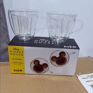 Jolt Clear Glass Mugs mickey mouse - Set of 2